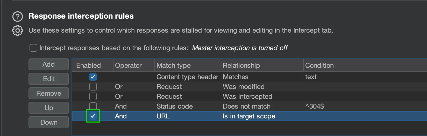 Proxy Response Interception