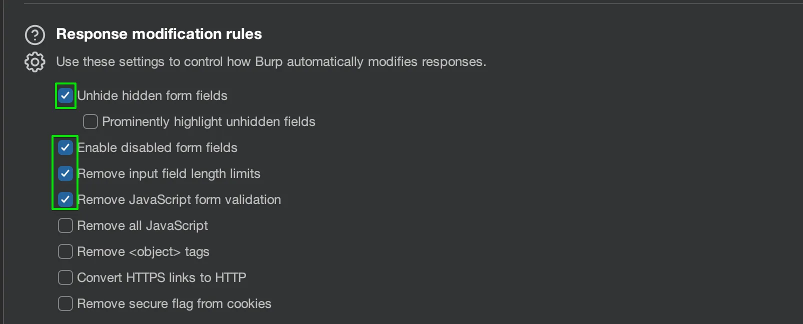 Proxy Response Modification